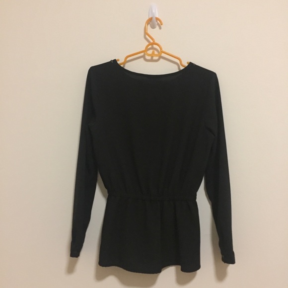 Asobio black gemstone collar peplum longsleeve top - Picture 4 of 5